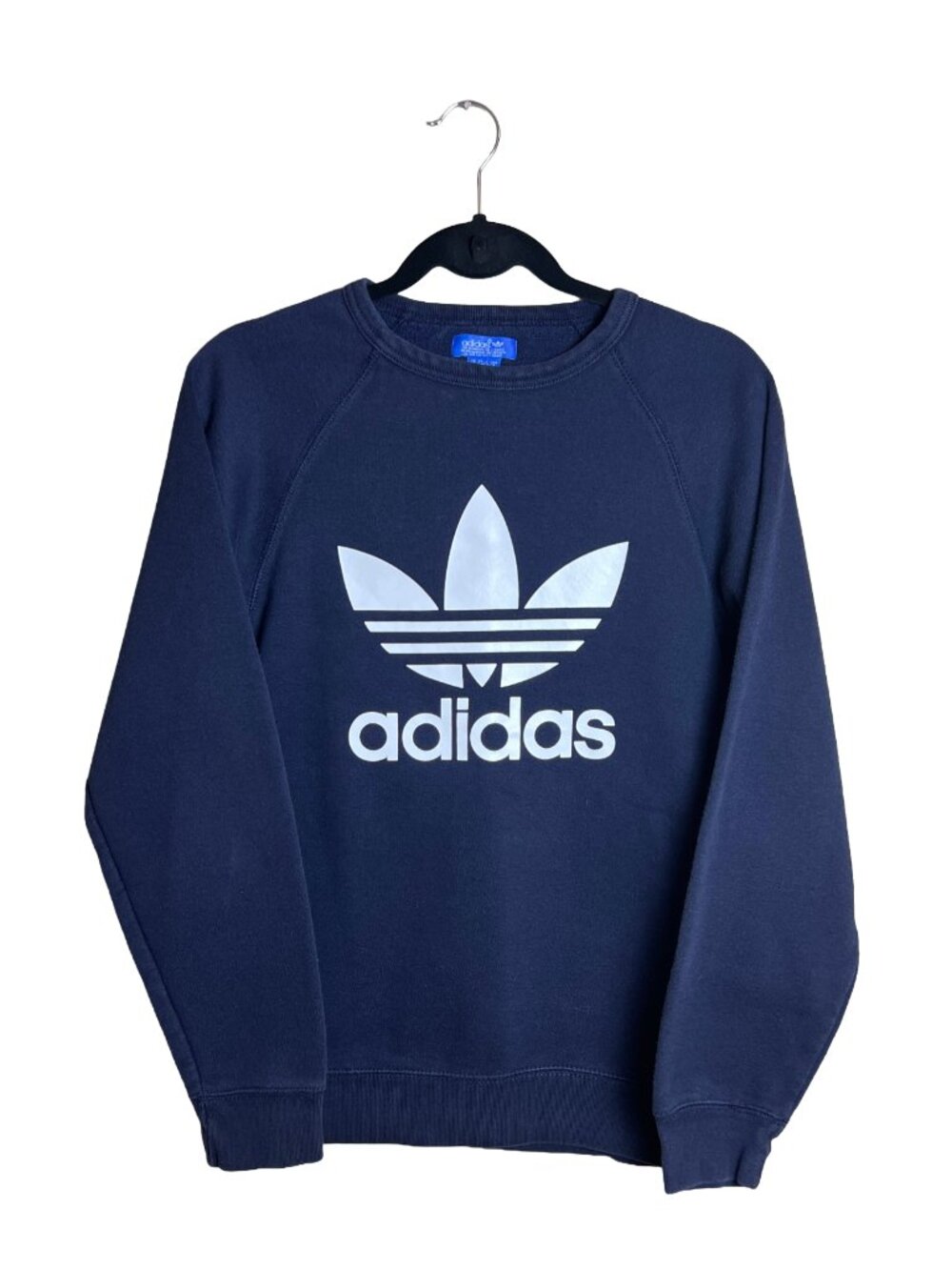 Adidas Trefoil Crewneck Sweatshirt Navy Blue Streetwear Small